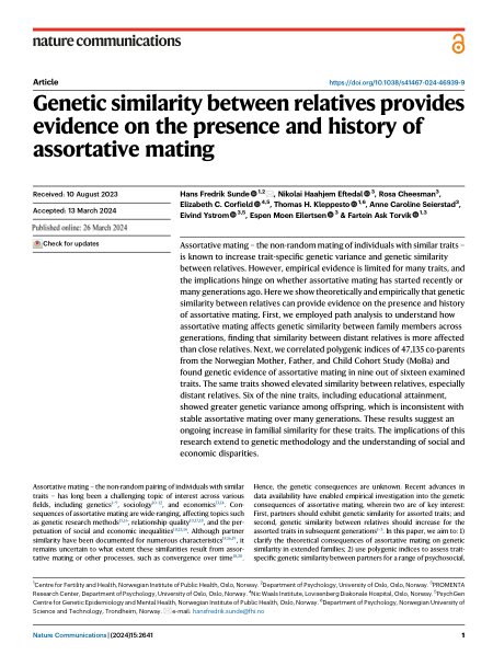 First page of the published article